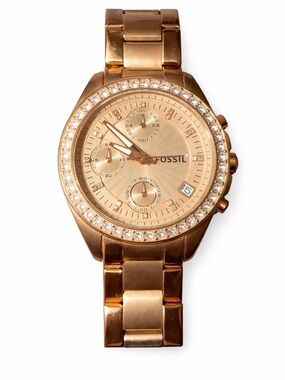 Fossil Rose Gold Crystal Accent Women's Chronograph Watch